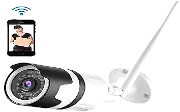 Cameră de tip "Bullet" cu 36 de LED-uri și aplicația V380 Pro.