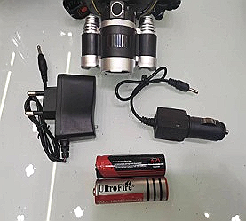 Lanternă frontală 3 în 1, 2x baterii 1200mAh