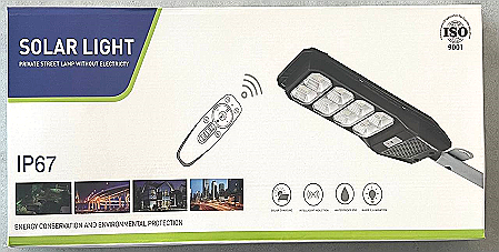 Lampă stradală solară albă LILU de 1500W.