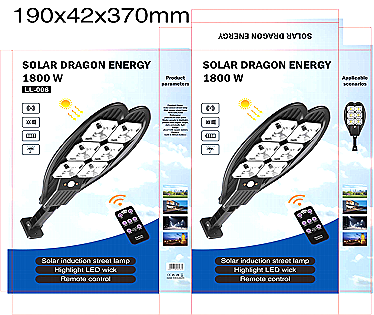 Lampă solară LL-006, cu o putere de 1800W.