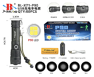 Lanternă LED P90 compactă, reîncărcabilă