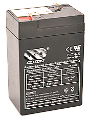 Baterie reîncărcabilă plumb-acid, cu specificații de 6V și 4Ah.