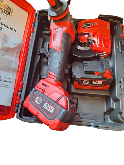 Polizor unghiular fără fir 36V + Cheie de impact 36V cu acumulatori și încărcător – German Meister